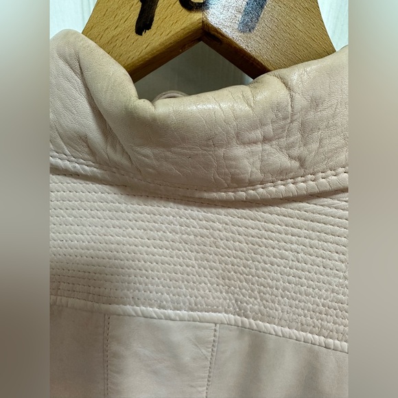 Genuine Leather Blush Pink Biker Jacket - Picture 5 of 6